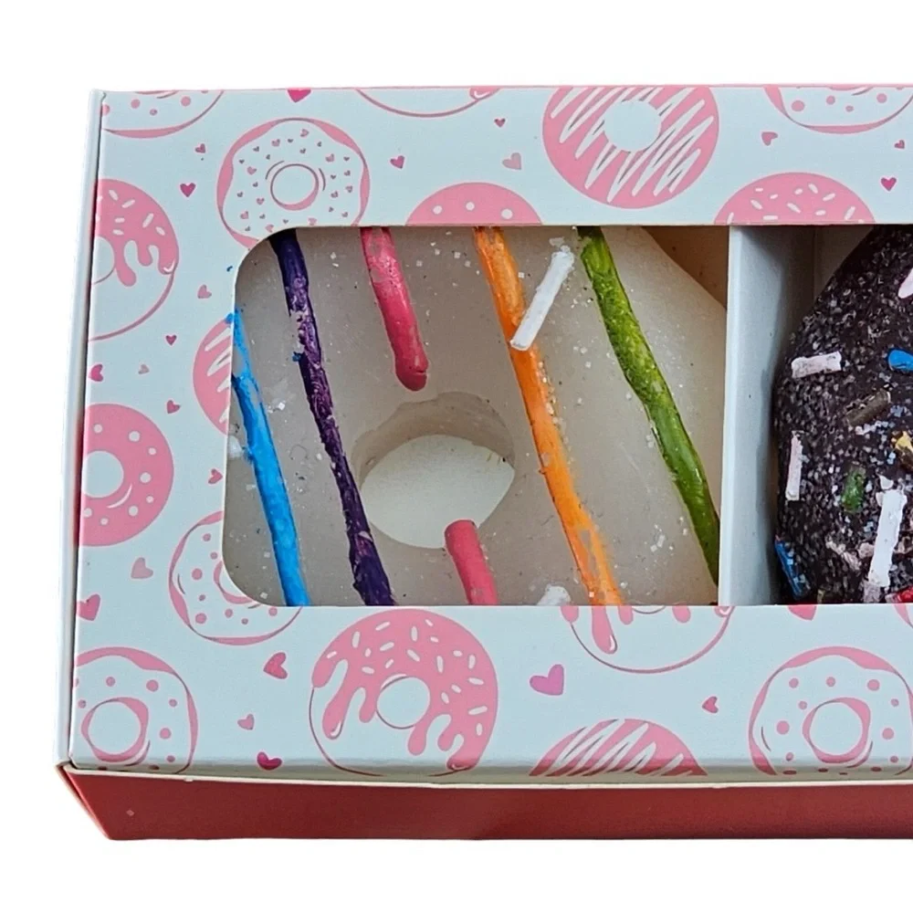 New. Martha Stewart Donut Candle Trio - Pink, Chocolate & Creamy White